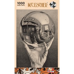 Puzzelman Puzzelman Hand met Spiegelende Bol - M.C. Escher (1000)