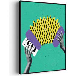 Muurwerken Akoestisch Schilderij - Accordeon - Geluidsdempend Wandpaneel - Wanddecoratie - Geluidsisolatie - BASIC (AW 0.65) XL (86X120)