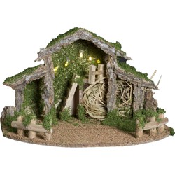 Feeric lights and christmas kerststal met licht- 28 x 22,5 x 38 cm - Kerststallen