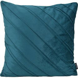 Velvet Stripe Petrol | 45 x 45 cm | Kussenhoes | Velvet / Polyester