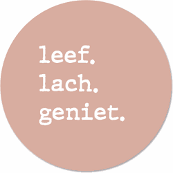 Label2X Muurcirkel leef lach geniet zalm Ø 20 cm / Forex - Ø 20 cm