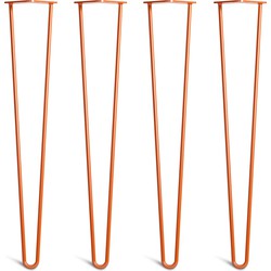 The Hairpin Leg Co. - Klassieke Hairpin Poten - Bureau - Eettafel - 10mm - 2x71cm Staven - Oranje
