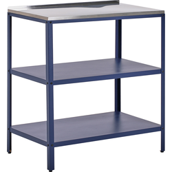 VILAMA - Buitenkeuken eiland - Blauw - 80x50x92 cm - Staal