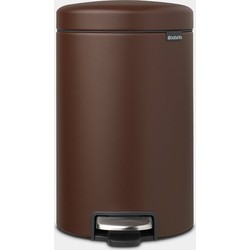 NewIcon Pedaalemmer, 12 liter, kunststof binnenemmer - Mineral Cosy Brown