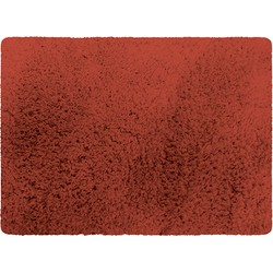MSV Badkamerkleedje/badmat tapijt - voor de vloer - terracotta - 50 x 70 cm - langharig - Badmatjes