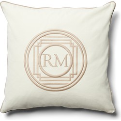 Riviera Maison kussenhoes, Kussensloop 50x50, Sierkussen RM logo - RM Steven Pillow Cover - Wit - Katoen 