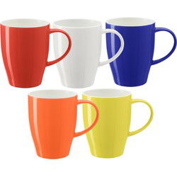 Bellatio Design Koffie mokken/bekers Paris - 5x - porselein - multi kleuren - 350 ml - Bekers