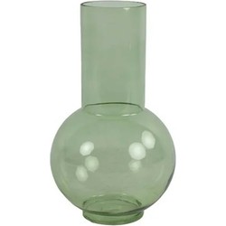 Countryfield Bloemenvaas Catlin - groen - transparant glas - D20 x H36 cm - Vazen