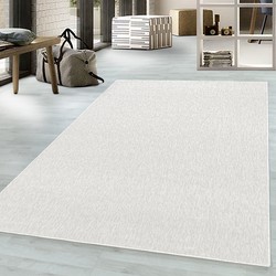 Tapijtenloods Effen Vloerkleed Laagpolig Creme- 120x170 CM