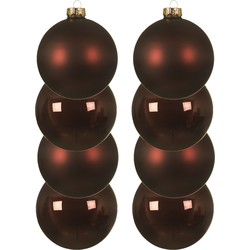 8x stuks glazen kerstballen mahonie bruin 10 cm mat/glans - Kerstbal