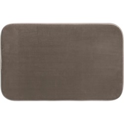 5Five Badkamerkleedje/badmat tapijt - memory foam - taupe - 48 x 80 cm - Badmatjes