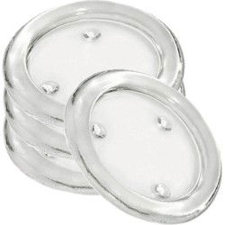 Ronde kaarsenhouder/kaars onderzetter - 4x - glas - 11 cm - Waxinelichtjeshouders