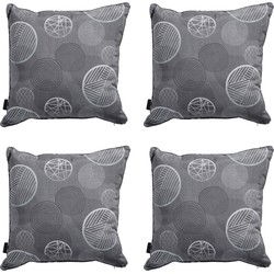 Madison -  Sierkussen Circle grey - Ca. 50x50 cm - Set van 4