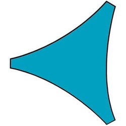 Compleet pakket: Schaduwdoek driehoek 5x5x5m Hemelsblauw met Waterafstootmiddel en RVS bevestigingsset