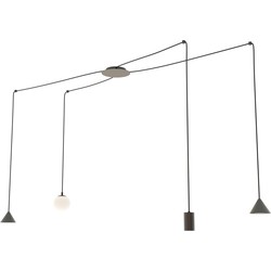 moderne hanglamp Monti Zwart 4-lichts