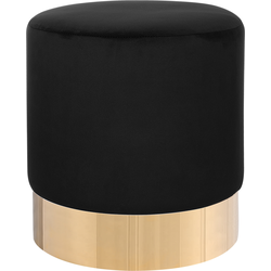 SOPHIA  - Poef - Zwart - 39 cm - Fluweel