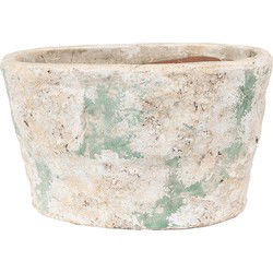 Clayre & Eef Bloempot Beige Groen Terracotta