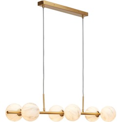 Hanglamp Carrara - Goud/Wit - 105x30x12cm - 6L