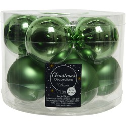 10x stuks glazen kerstballen groen 6 cm mat/glans - Kerstbal