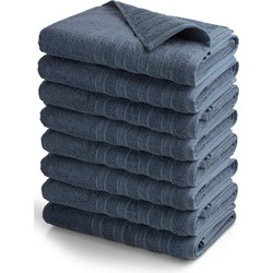OUTLET BADTEXTIEL - set van 8 - badlaken 70x140 - jeans blauw