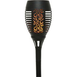 Decoris Fakkel - solar verlichting - vlameffect - zwart - 49 cm - Fakkels