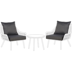LAURETO - Tuinkussenhoezen set - Donkergrijs - Polyester