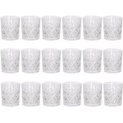 Set van 18 luxe drinkglazen/whiskeyglazen 200 ml - Drinkglazen