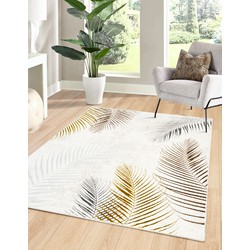 Minye Modern Crème Goud vloerkleed - Designer - 140 X 200 CM