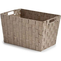 Kast/badkamer opbergmandjes - beige - 35 x 25 x 20 cm - 10 liter - Opbergmanden