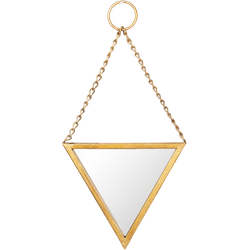 Clayre & Eef Clayre & Eef - spiegel 22*2*23 cm - goudkleurig - metaal / glas - driehoek - 62S155