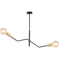 scandinavische plafondlamp Moretti Zwart 2-lichts