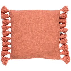 Dutch Decor RUBY - Sierkussen 45x45 cm - 100% katoen - met flosjes - Lobster Bisque - roze - Dutch Decor