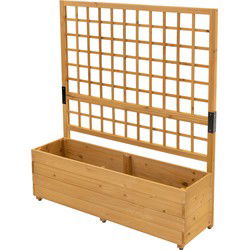 Bloembak met trellis Hout Bruin Bloembak Trellis XL ML-Design