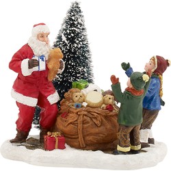 LuVille Kerstdorp Miniatuur Cadeautjes van de Kerstman - L8 x B6 x H8 cm