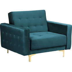 Beliani ABERDEEN - Fauteuil-Groen-Fluweel