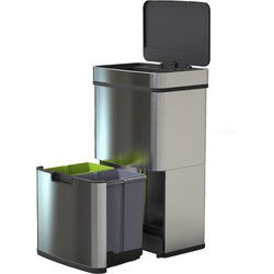 4cookz® Smart Waste RVS Afvalbak Afvalscheiding Prullenbak met Sensor 72 Ltr