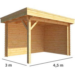 Overkapping Lisa 450 cm bij 300 cm diep Plat dak