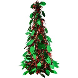 Clayre & Eef Kerstdecoratie Kerstboom Ø 18x46 cm Rood Kunststof