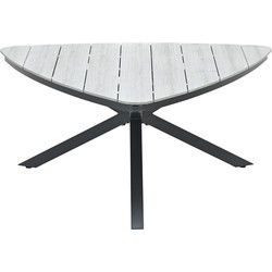 Edison tafel - triangelvorm - 170 cm -carbon black-grey teak Vironwood