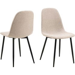 Eetkamerstoel - Beige - Stof - Zithoogte 46cm - Duvra - Set van 4