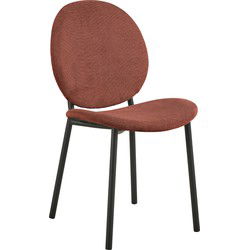Eetkamerstoel - Terracotta - Stof - Zithoogte 46,5cm - Elda - Set van 2