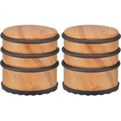 Set van 2x stuks bamboe en matelen deurstopper 7 cm binnen/buitendeuren - Deurstoppers