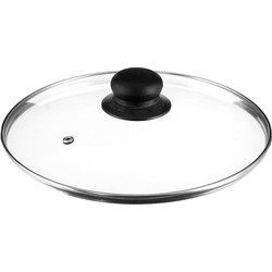 Decopatent® Universele Glazen Pan deksel - Ø24 cm - Ronde Pandeksel Glas met stoomgaatje - Transparant - Voor pannen van 24 Cm