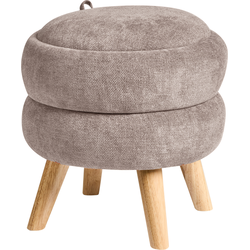HAWLEY - Poef - Grijs - Chenille