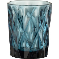 Drinkglas | Glas | Blauw | 8x8x (h)10 Cm