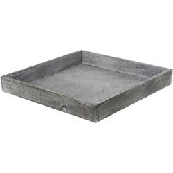 Houten dienblad /plateau - grijs - 30 cm - decoratie - kaarsenplateau - Dienbladen