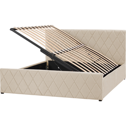 ROCHEFORT - Tweepersoonsbed - Beige - 160 x 200 cm - Fluweel