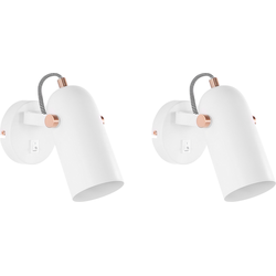TYRIA - Wandlamp set van 2 - Wit  - Metaal