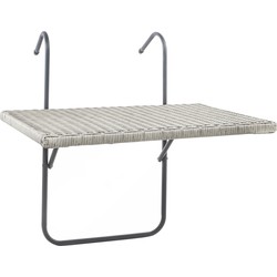 Balkontafel / inklapbaar tafeltje grijs voor aan een balkon railing 60 x 40 cm - Balkontafels