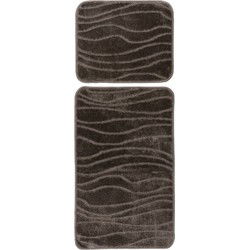 Bari Badmat / Toiletmat - Badkamer Set 2-Delig - Wasbaar - Anti-slip - Taupe- 40x50 CM & 50x80 CM